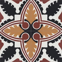 Mission Havana Caramel 8"x8" Encaustic Cement Tile Quarter Design