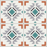Mission Hopi Gray Hills 8"x8" Encaustic Cement Tile Quarter Design