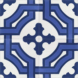 Mission Monte Carlo Blue 8"x8" Encaustic Cement Tile Quarter Design