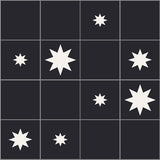 Mission Medium Star Black 8"x8" Encaustic Cement Tile Rug