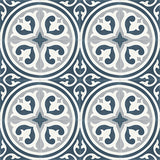 Mission Palazzo North Coast Colorway Encaustic Cement Tile 8"x8" Rug Detail