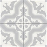 Mission Pescadero Gris 8"x8" Encaustic Cement Tile Quarter design