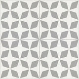 Mission Petite Rhomboid Star Gris 8"x8" Encaustic Cement Tile Quarter Design
