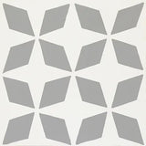 Mission Petite Rhomboid Star Gris 8"x8" Encaustic Cement Tile