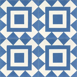 Mission Rabat Blue 8"x8" Encaustic Cement Tile QuarterDesign