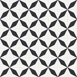 Mission Rhomboid Star Black 8"x8" Encaustic Cement Tile Rug