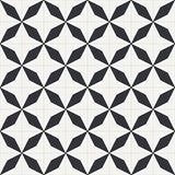 Mission Rhomboid Star Black 8"x8" Encaustic Cement Tile Rug
