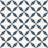 Mission Rhomboid Star Navy 8"x8" Encaustic Cement Tile Rug