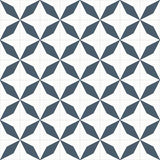 Mission Rhomboid Star Navy 8"x8" Encaustic Cement Tile Rug