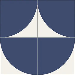 Mission Rolling Blue 8"x8" Encaustic Cement Tile Quarter Design