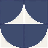 Mission Rolling Blue 8"x8" Encaustic Cement Tile Quarter Design