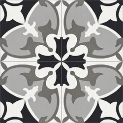 Mission Roquebrune 1 8"x8" Encaustic Cement Tile QuarterDesign