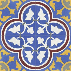 ission Roseton B 8"x8" Encaustic Cement Tile Quarter Design