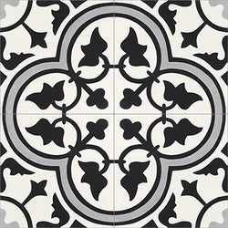 Mission Roseton Oxford 8"x8" Encaustic Cement Tile Quarter Design