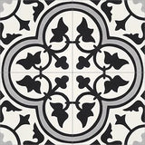 Mission Roseton Oxford 8"x8" Encaustic Cement Tile Quarter Design