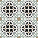 Mission Roseton Sage 8"x8" Encaustic Cement Tile Rug Layout