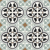 Mission Roseton Sage 8"x8" Encaustic Cement Tile Rug Layout