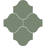 Mission San Felipe Green 10"x10" Encaustic Cement Tile
