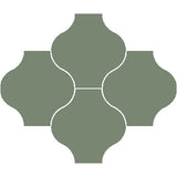 Mission San Felipe Green 8"x8" Encaustic Cement Tile Rug