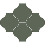 Mission San Felipe Green Asia 8"x8" Encaustic Cement Tile Rug