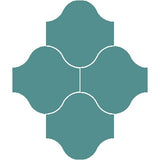 Mission San Felipe Turquoise 10"x10" Encaustic Cement Tile Rug