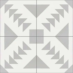 Mission Schloss Gris 8"x8" Encaustic Cement Tile Quarter Design