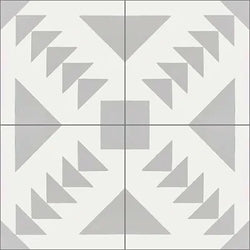 Mission Schloss Gris 8"x8" Encaustic Cement Tile Quarter Design