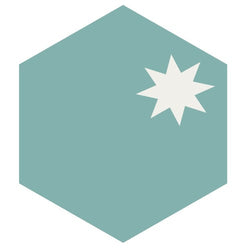 Avente Mission Small Star Aqua 8" Hexagon Cement Tile