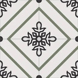 Mission Soledad Green 8"x8" Encaustic Cement Tile Quarter Design