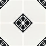 Mission Spanish Colonial Classic 8"x8" Encaustic Cement Tile Quarter Design