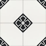 Mission Spanish Colonial Classic 8"x8" Encaustic Cement Tile Quarter Design