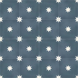 Mission Starry Night Navy 8"x8" Encaustic Cement Tile Rug Detail