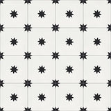 Mission Starry Night White 8"x8" Encaustic Cement Tile Rug Detail