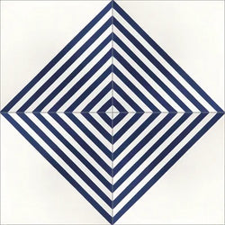 Mission Striped Diagonal Blue 8"x8" Encaustic Cement Tile QuarterDesign