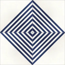 Mission Striped Diagonal Blue 8"x8" Encaustic Cement Tile QuarterDesign