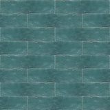 Turquoise 2"x8" Zellige Cement Tile Wall Installation