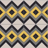 Mission ZigZag 1 A Colorway 8"x8" Cement Tile Rug Layout 1