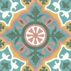 Mission Amalia Aqua Encaustic Cement Tile Quarter Design