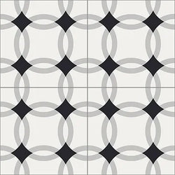Mission Rings Classic Encaustic Cement Tile 8"x8" Quarter design