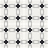 Mission Rings Classic Encaustic Cement Tile 8"x8" Quarter design