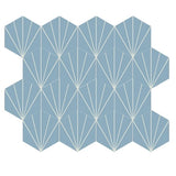 Moroccan Blue and White 8" Bakery Hexagon Rug