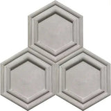 Acclivity 3D Concentric Gris 8" Hexagon Relief Cement Tile - Avente Tile