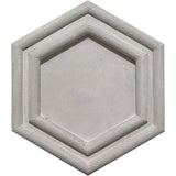 Acclivity 3D Concentric Gris 8" Hexagon Relief Cement Tile - Avente Tile