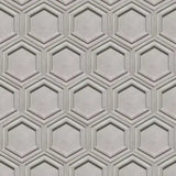 Acclivity 3D Concentric Gris 8" Hexagon Relief Cement Tile - Avente Tile