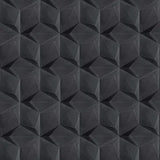 Acclivity 3D Pinwheel Black 8" Hexagon Relief Cement Tile - Avente Tile