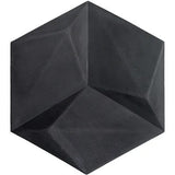 Acclivity 3D Pinwheel Black 8" Hexagon Relief Cement Tile - Avente Tile