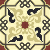 Mission Alcala A 8"x8" Encaustic Cement Tile - Avente Tile