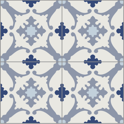 Mission Alegre Azul 4"x4" Encaustic Cement Tile - Avente Tile