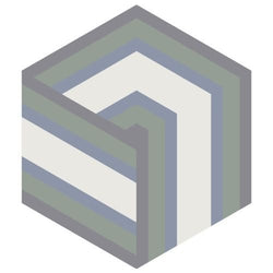 Mission Alexa 01 8" Hexagon Encaustic Cement Tile - Avente Tile