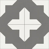 Mission Alhambra Charcoal 8"x8" Encaustic Cement Tile - Avente Tile